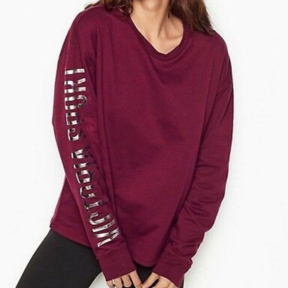 Victoria Sport Plum Logo Crewneck Sweatshirt Women's Size XL